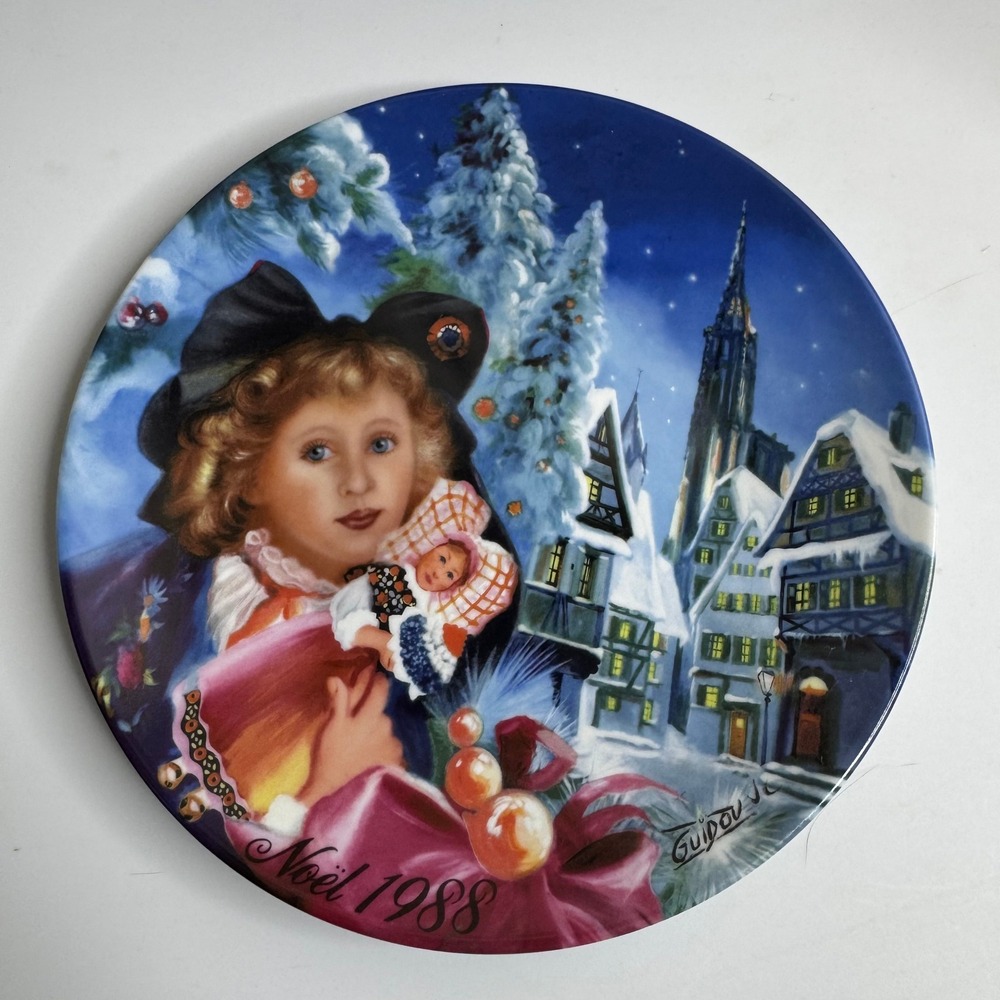 Limoges France Noel‎ en Alsace 1988 Collector Plate Jean-Claude Guidou Bradex